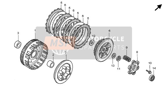 Honda ANF125 2007 Embrayage pour un 2007 Honda ANF125